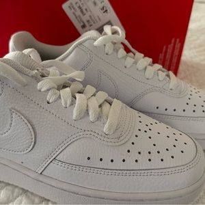 Women’s Nike court vision low in white. New in box. Size 7.5.